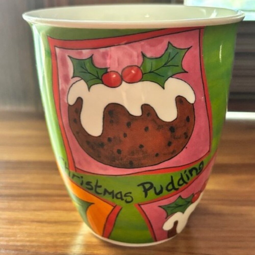 Dunoon Jane Brookshaw Winter Collection Coffee Mug Christmas Stocking Pudding